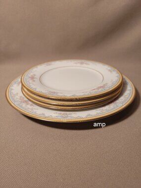 Noritake Edgewater 7728 (Lot of) 1 Salad Plate + 3 Bread & Butter EXCELLENT!